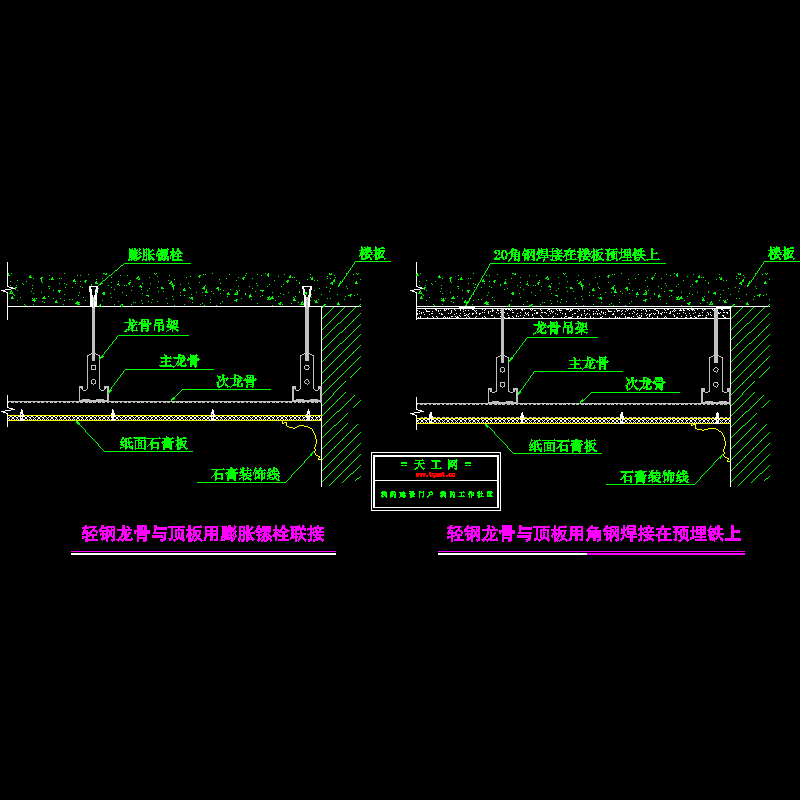 轻钢龙骨与顶板节点.dwg