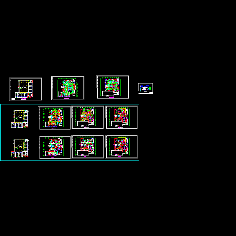 4层会所空调CAD图纸(平面图)(dwg)