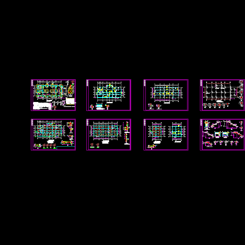3层办公楼结构CAD大样图(基础平面图)(dwg)