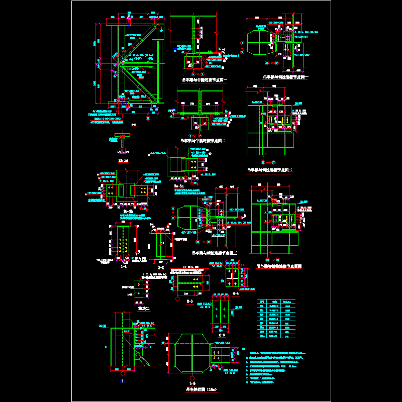 18m吊车梁节点构造CAD详图纸（二）(dwg)