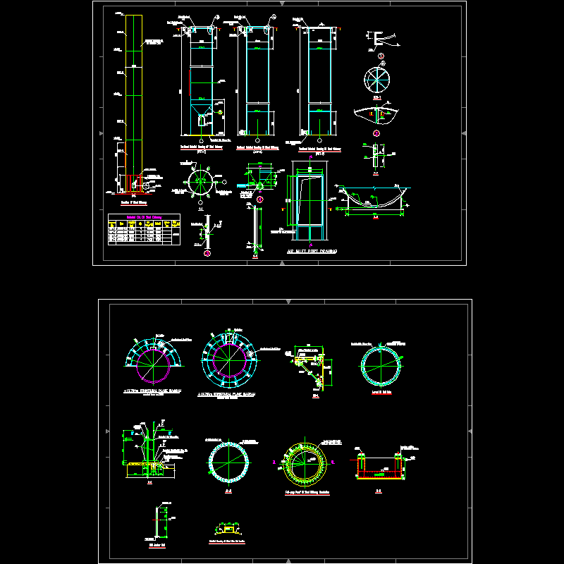 钢烟囱结构设计CAD图纸(dwg)