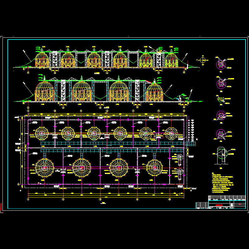 灌区防雷接地平立面CAD图纸(dwg)