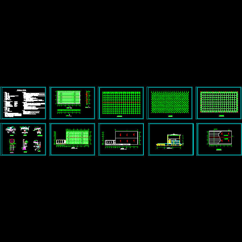 体育馆全套设计CAD施工图纸(dwg)