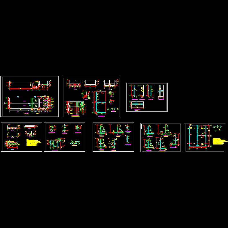 水池结构CAD图纸(钢筋布置图)(dwg)