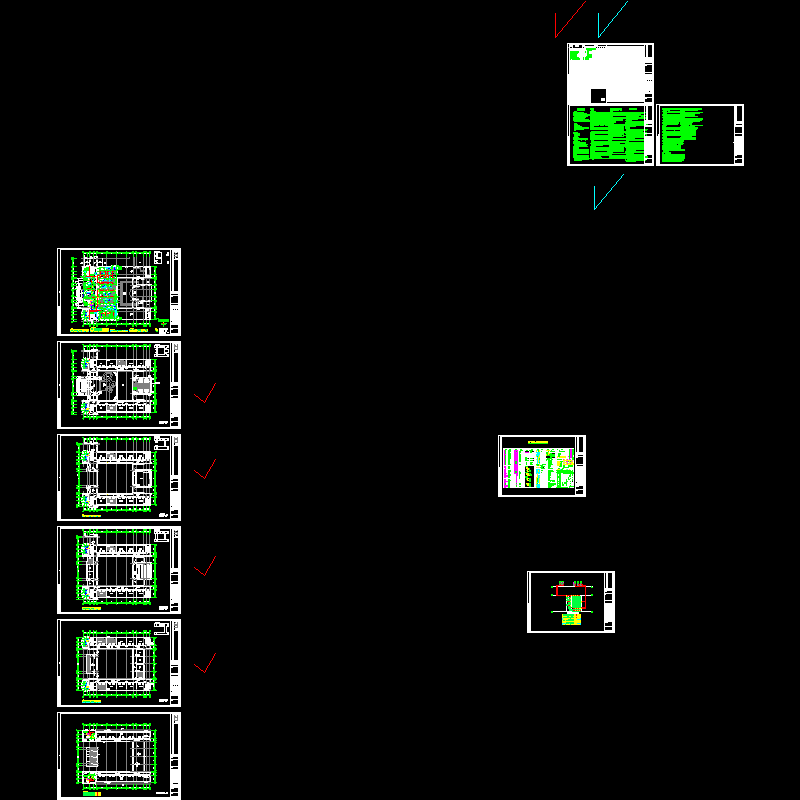 教学图纸书馆空调通风设计CAD施工图纸(dwg)