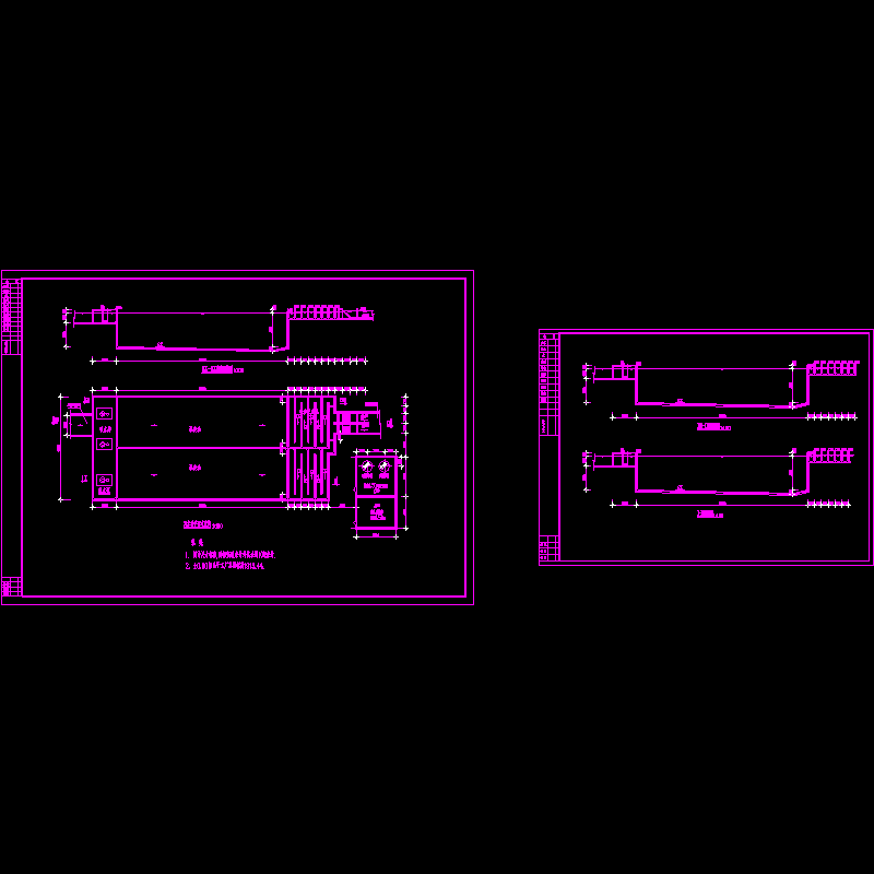 污水站平剖CAD图纸(dwg)