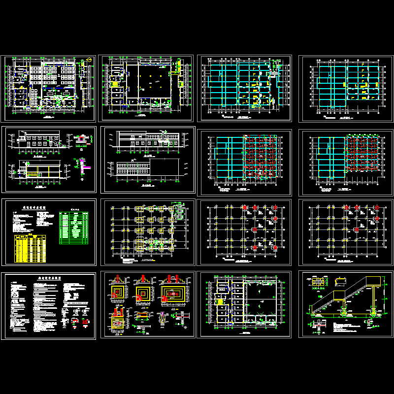 经典餐厅结构CAD施工图纸(dwg)