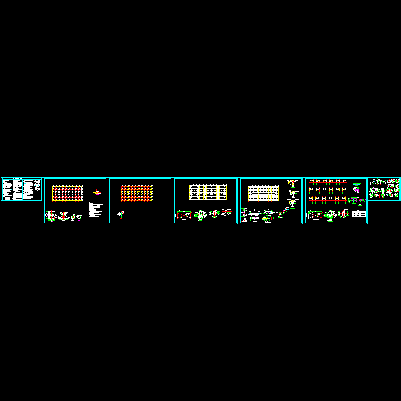 222x25m轻钢结构农场牛舍CAD施工图纸(dwg)(6度抗震)(丙级独立基础)