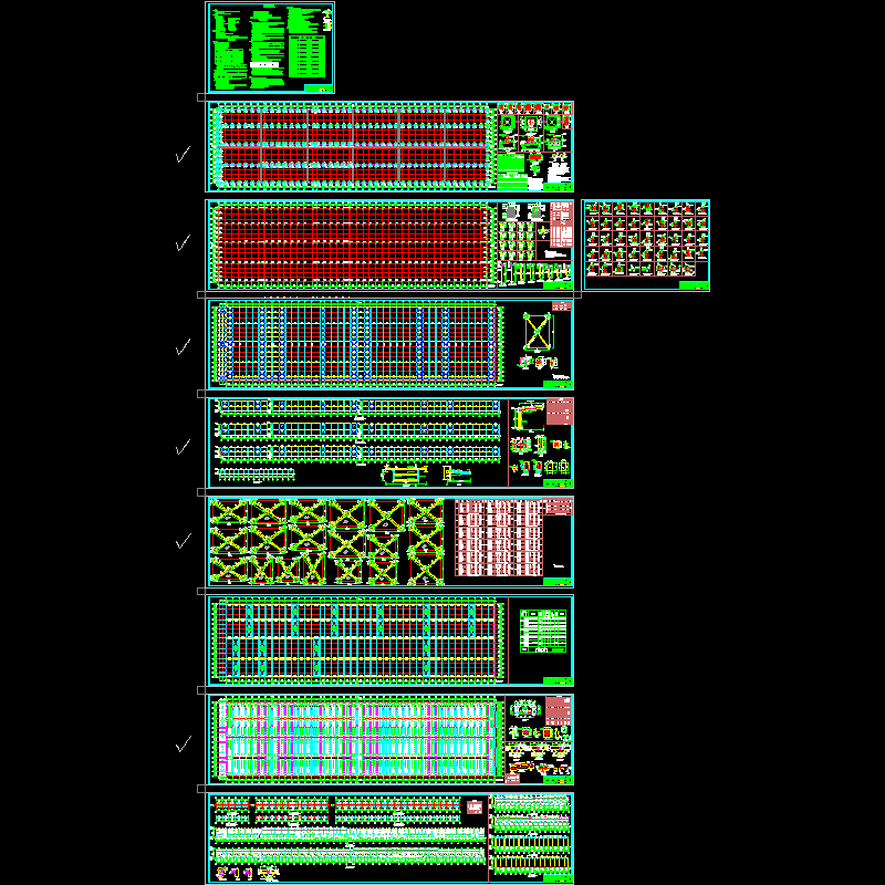 生产车间结构CAD施工图纸（2010）(dwg)(8度抗震)(二级结构安全)