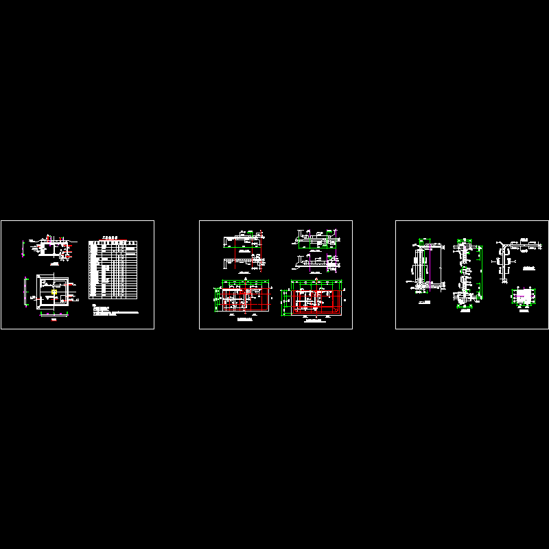 水池设计结构CAD施工图纸(dwg)