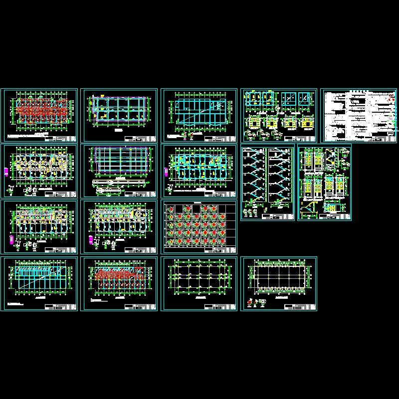 12层大型写字楼结构CAD施工图纸(dwg)(7度抗震)(乙级筏形基础)(二级结构安全)