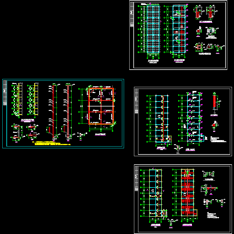 麦仓结构设计CAD施工图纸(dwg)