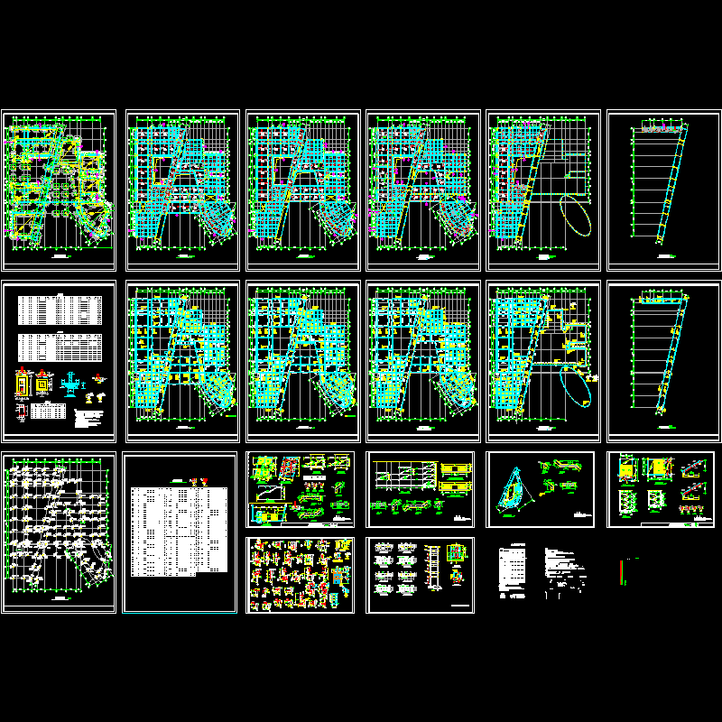 局部5层框架教学楼结构CAD施工图纸(dwg)(7度抗震)(独立基础)