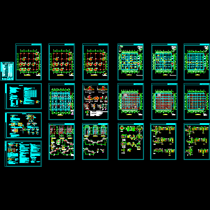 3层框架综合楼结构CAD图纸(dwg)