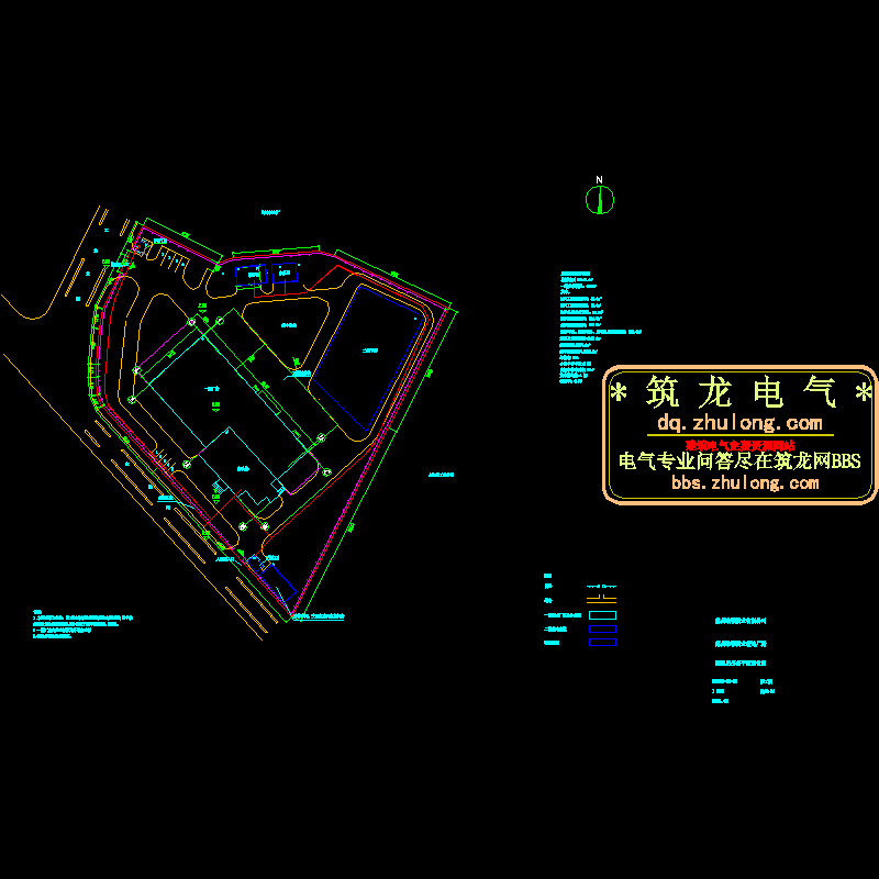 食品厂总平面电气CAD图纸(dwg)