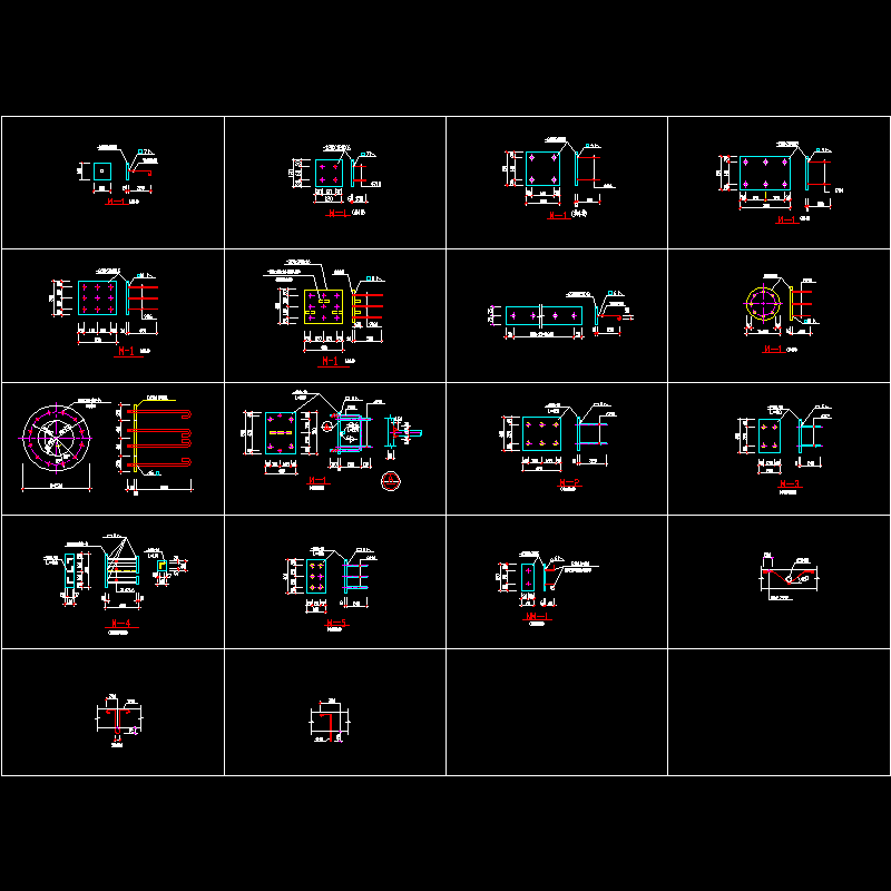 预埋件节点CAD详图纸(dwg)