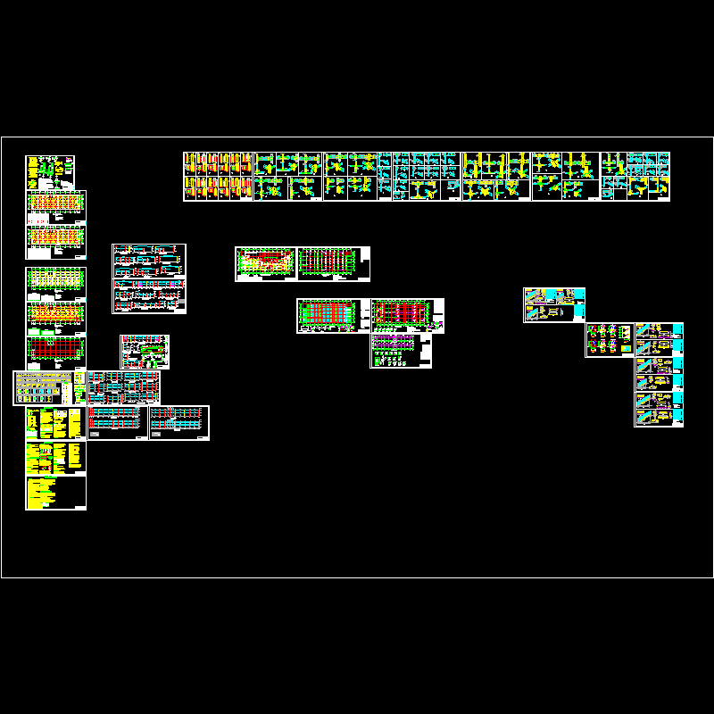 3层钢框架4s店结构CAD施工图纸(dwg)(7度抗震)(乙级独立基础)