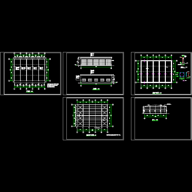 客车简易车库结构CAD施工图纸(dwg)(条形基础)(二级结构安全)