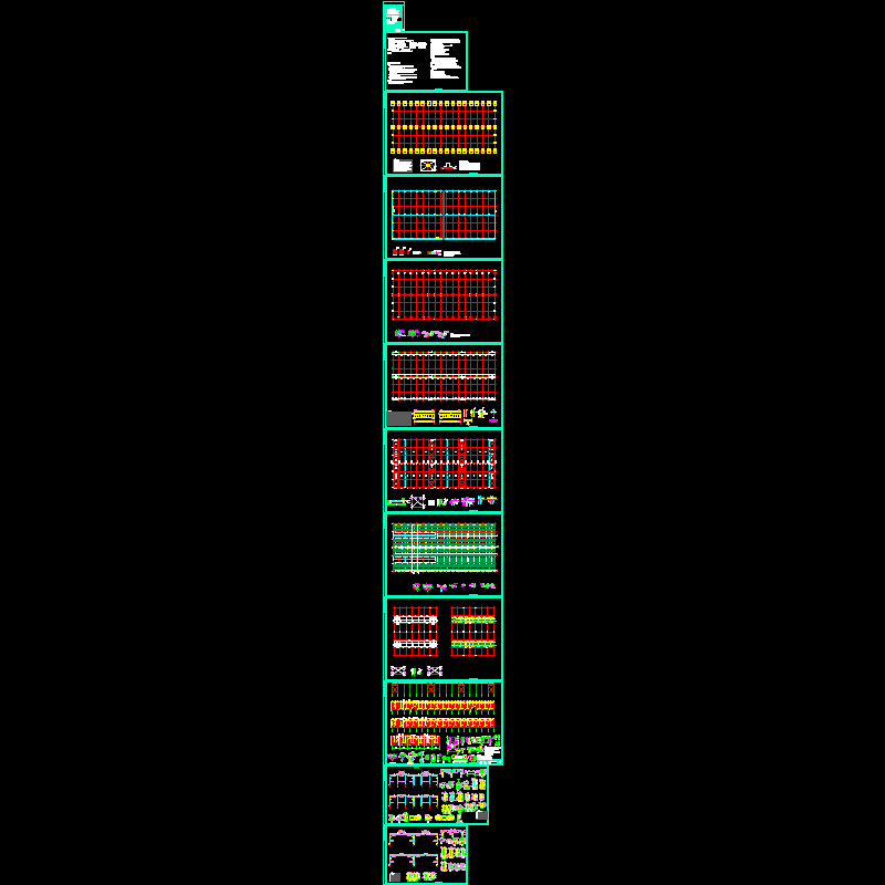 门式刚架厂房结构设计CAD施工图纸(dwg)(6度抗震)(独立基础)