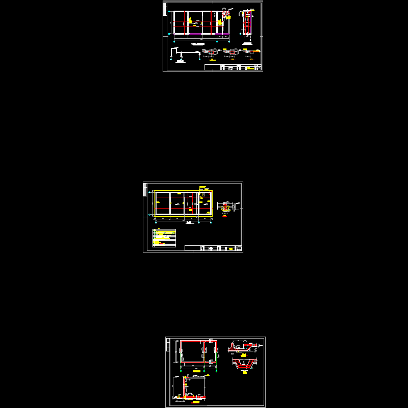 水池结构设计CAD施工图纸(dwg)(条形基础)