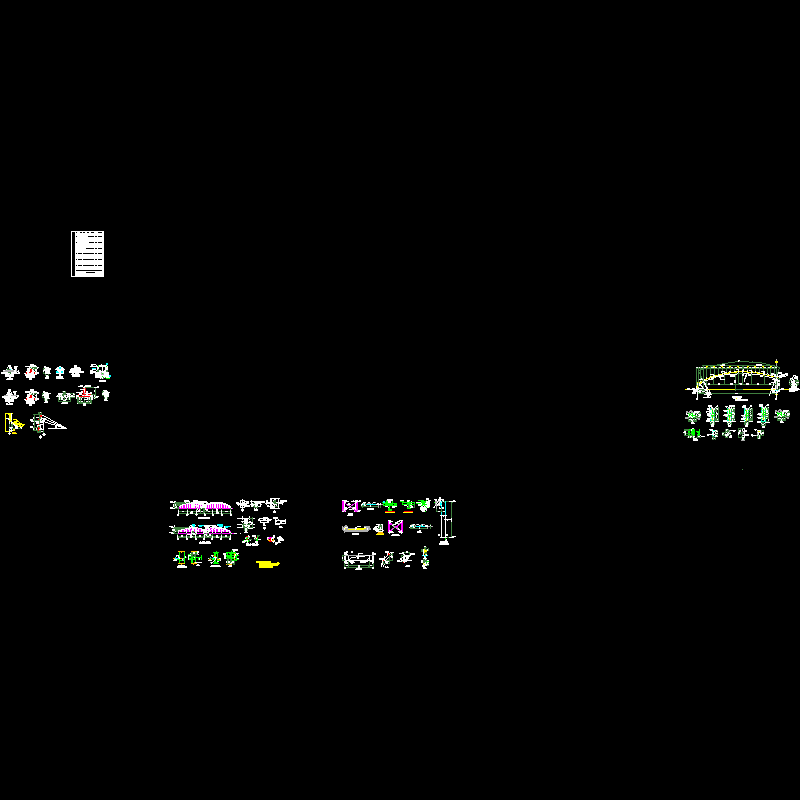 钢框架厂房钢架CAD详图纸(断面图)(dwg)