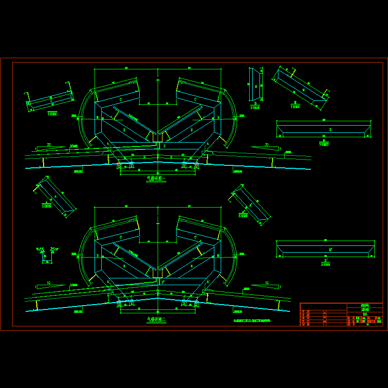 2750型气楼构造CAD详图纸(dwg)