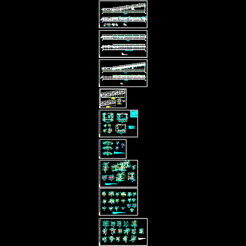 煤仓通廊钢桁架结构CAD施工图纸(dwg)(二级结构安全)