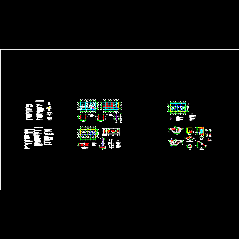 混凝土泵房及水池结构CAD施工图纸(dwg)(6度抗震)(二级结构安全)