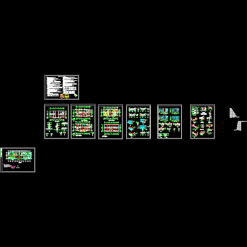 2层砌体办公楼结构设计CAD施工图纸(dwg)(6度抗震)(丙级条形基础)