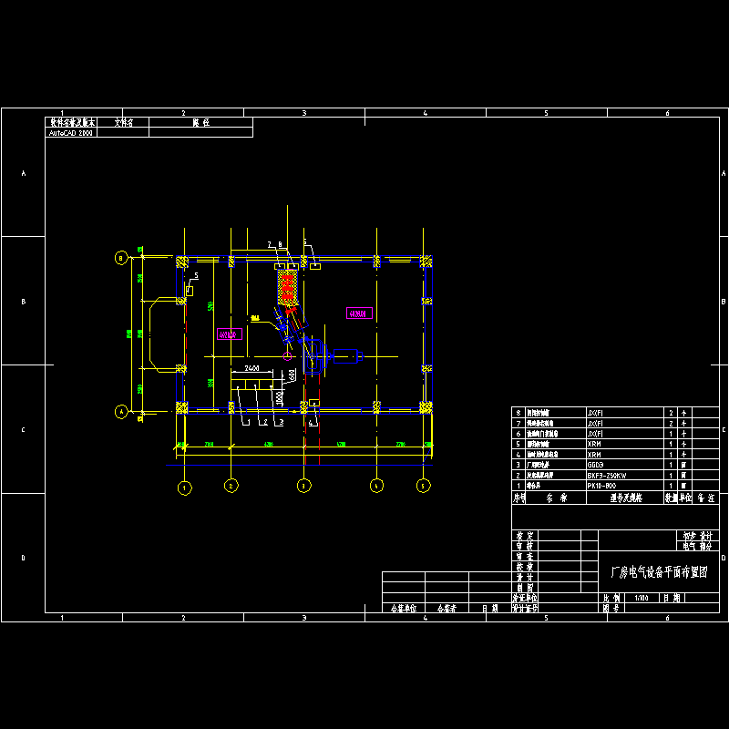 厂房电气设备平面布置图.dwg