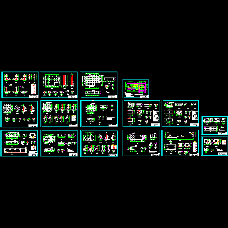 造纸厂构筑物结构CAD图纸(dwg)