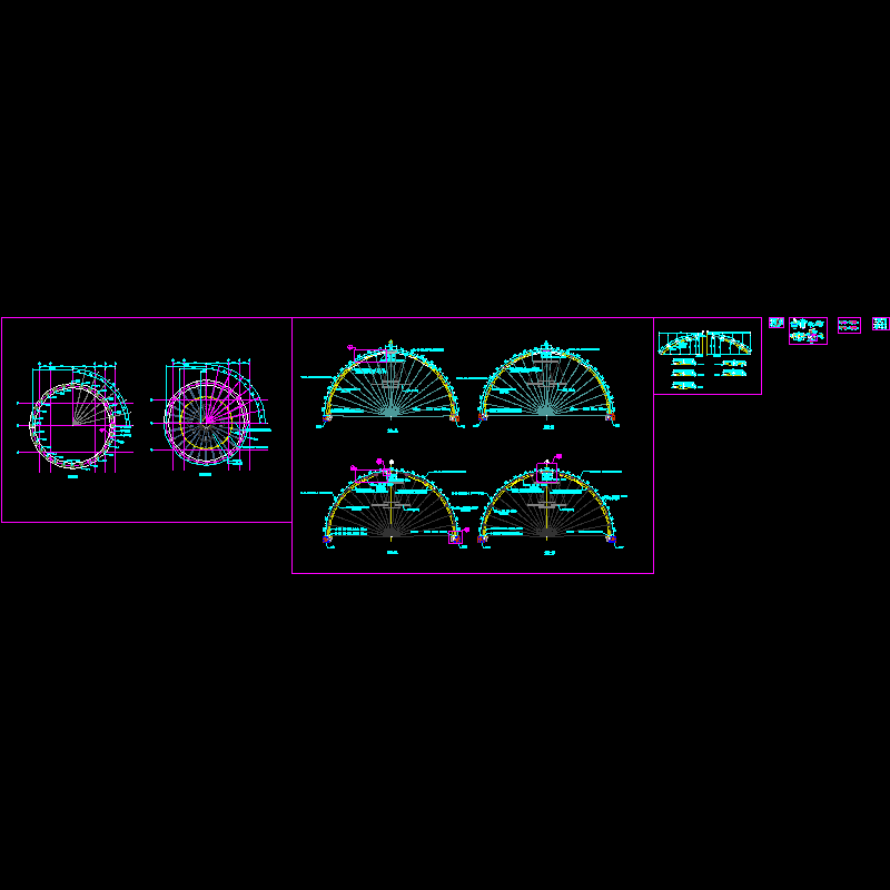 玻璃穹顶结构设计CAD图纸(dwg)