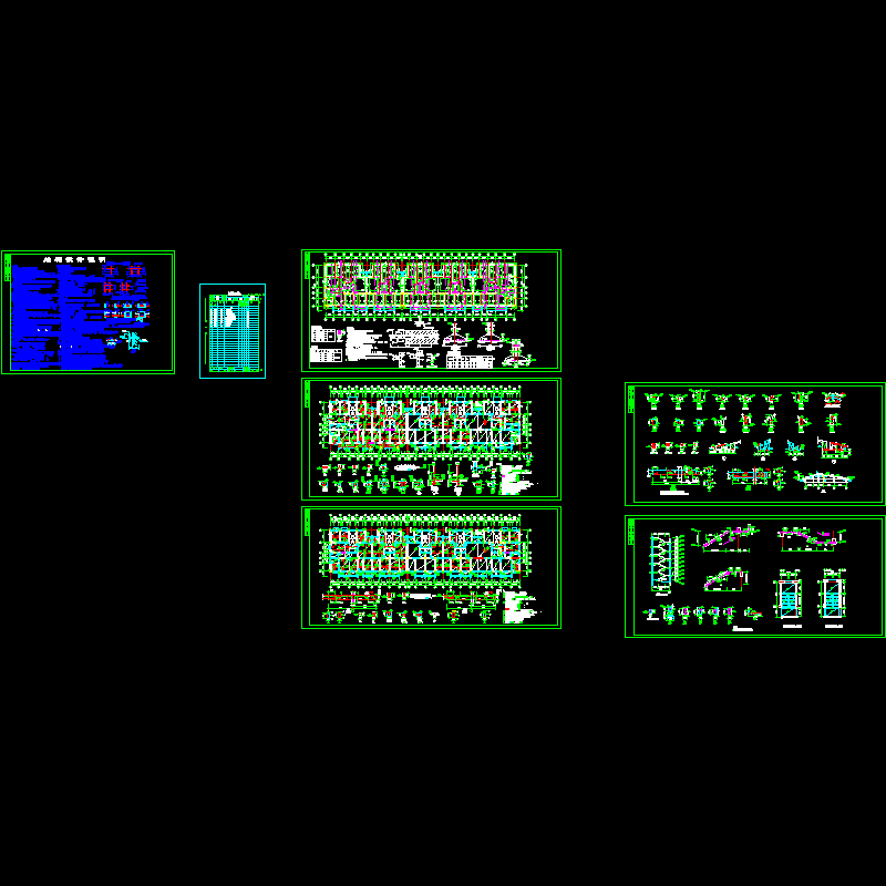 6层砖混住宅结构设计CAD施工图纸(dwg)(8度抗震)(丙级桩基础)