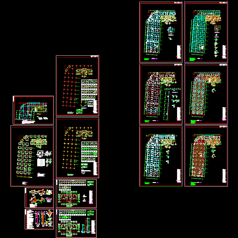 28层安居工程裙房结构CAD施工图纸(dwg)(乙级桩基础)(二级结构安全)