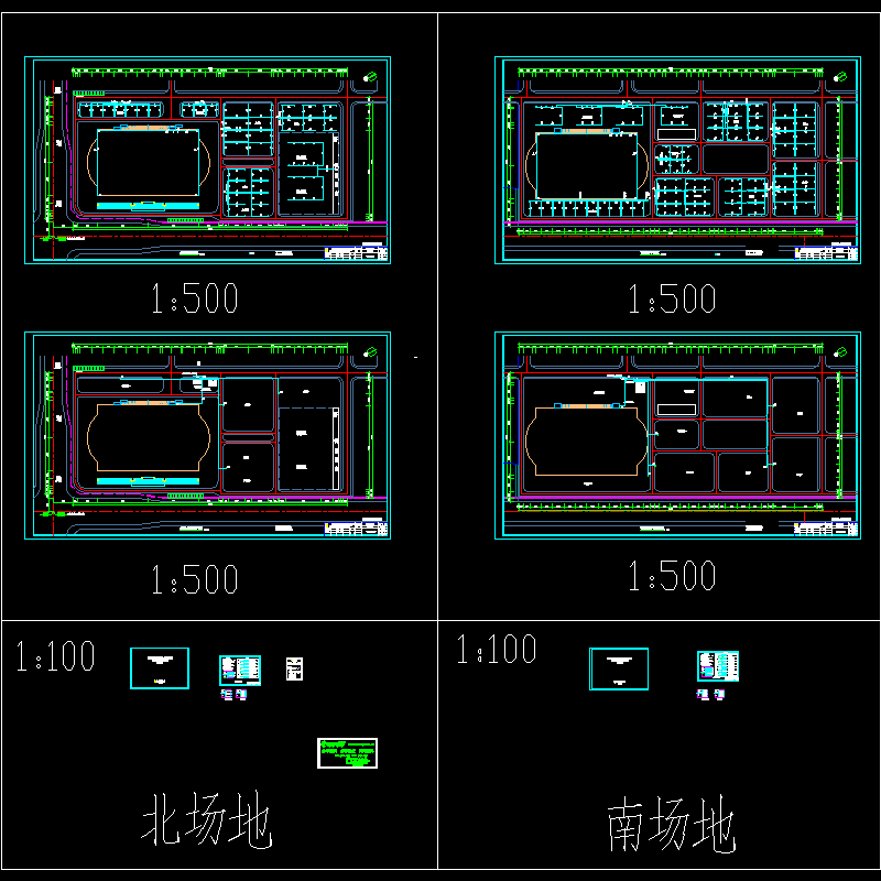 球类场地的电气CAD图纸(dwg)