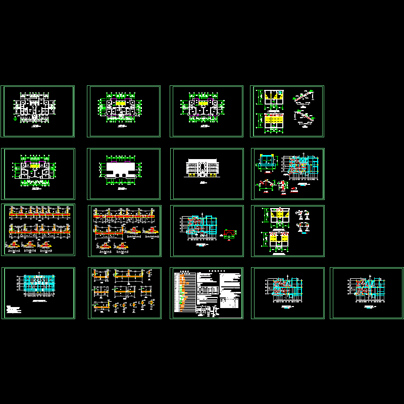 4层（越层）住宅楼CAD施工图纸(dwg)