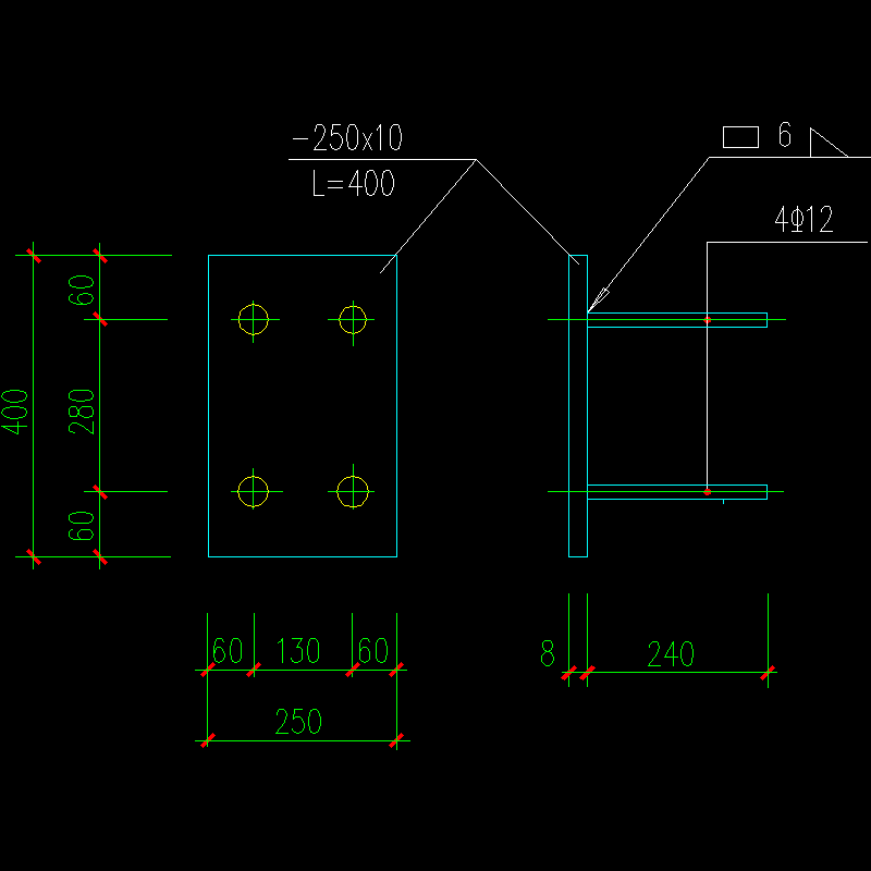 锚栓节点构造CAD详图纸(8)(dwg)
