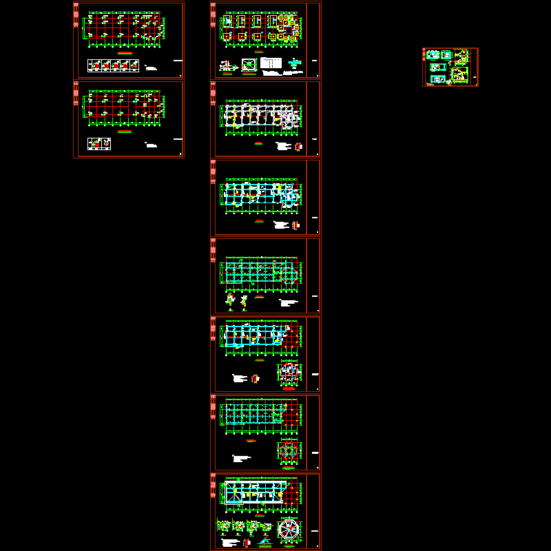 两层社区服务用房框架结构CAD施工图纸(dwg)(独立基础)(二级结构安全)