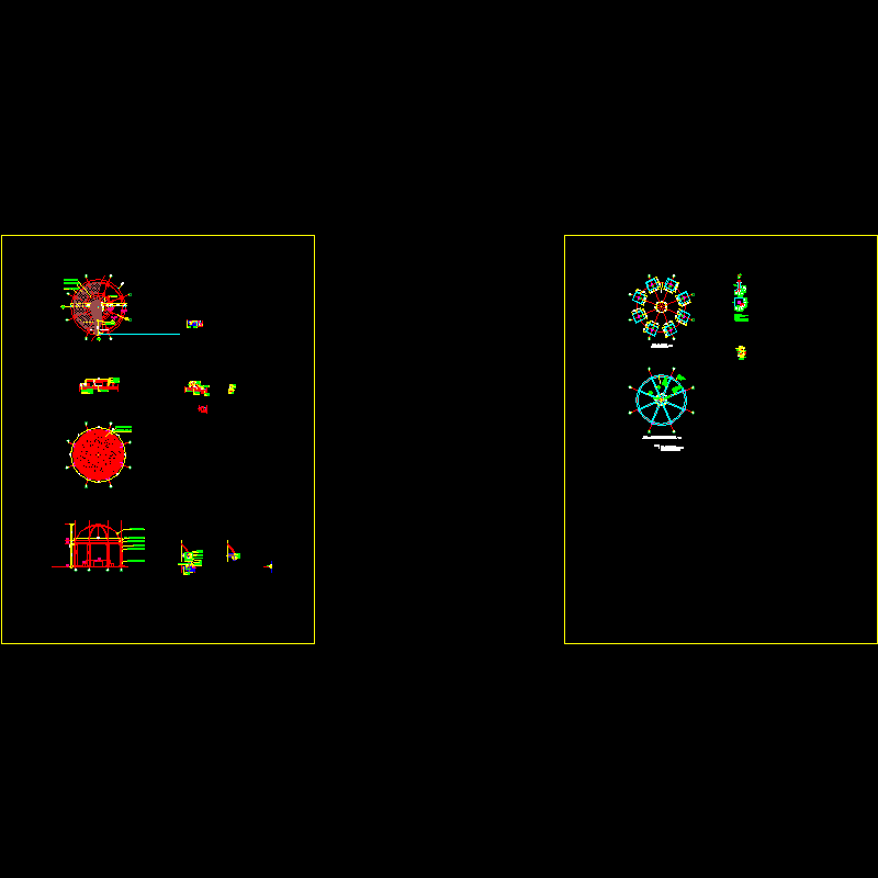 园亭建筑结构CAD施工图纸(dwg)(独立基础)