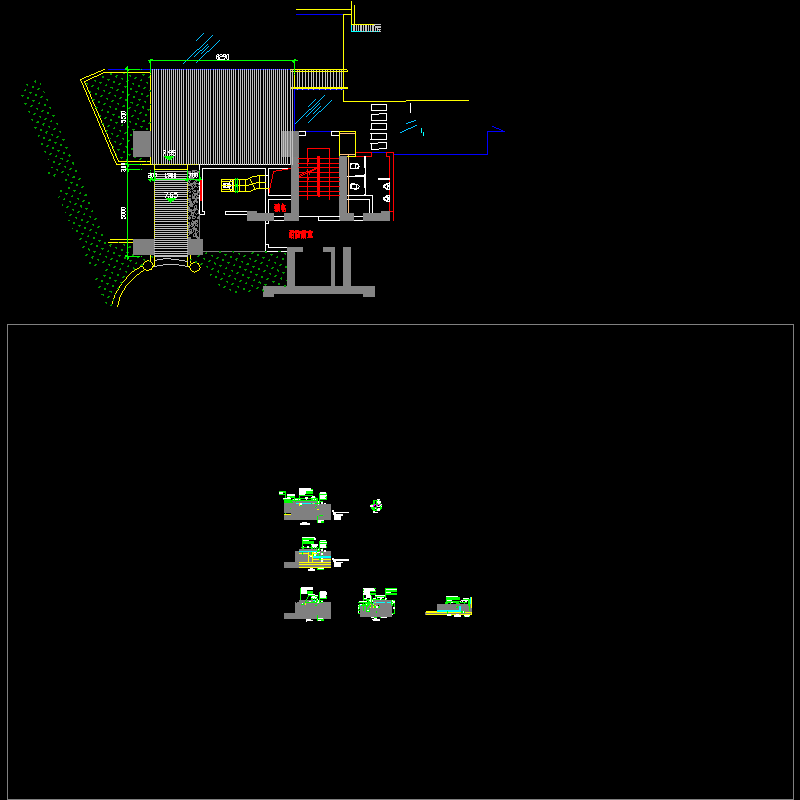 小区木栈道施工CAD详图纸(dwg)