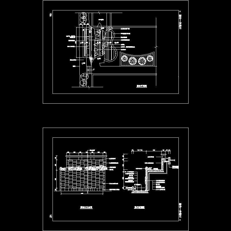 小体量瀑布施工大样(平面图)