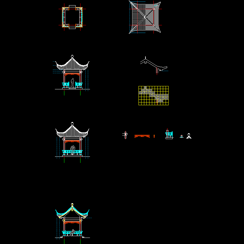混凝土四角亭 - 1