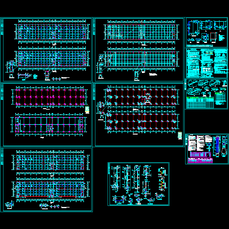 框架厂房结构CAD施工图纸(板配筋图)(dwg)