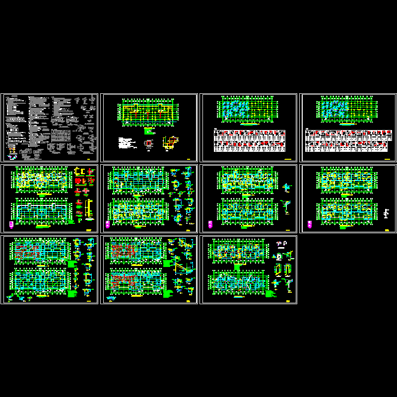 异形柱框架住宅结构CAD施工图纸(dwg)