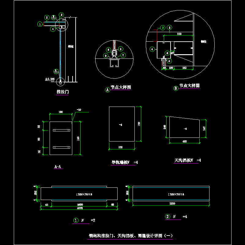钢结构雨篷节点详图 - 1