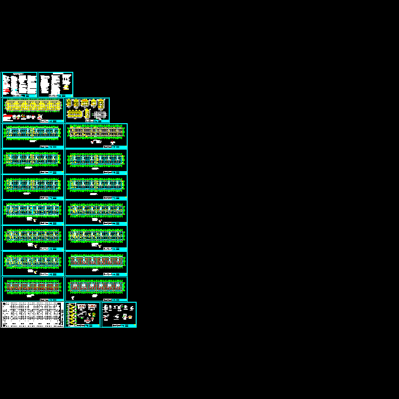 6层现浇框架结构住宅结构CAD施工图纸(dwg)(6度抗震)(丙级桩基础)