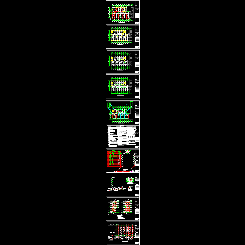 6层医院病房楼给排水CAD施工图纸(消火栓系统)(dwg)