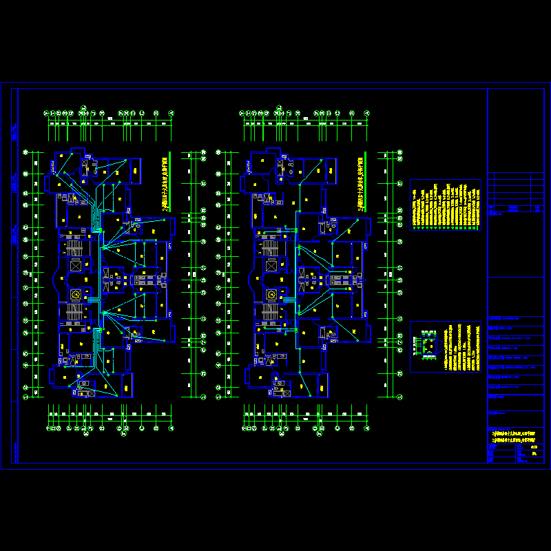 弱电平面CAD图纸(市住宅)(dwg)