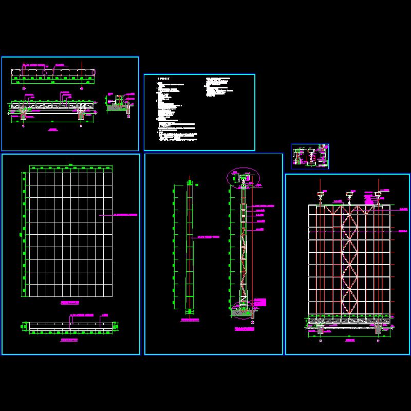 大厦水幕墙CAD图纸(抗震设计)(dwg)