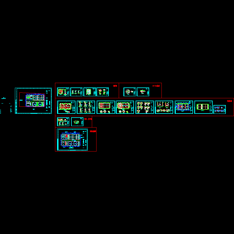 污水处理工程结构CAD施工图纸(dwg)(筏形基础)(二级结构安全)